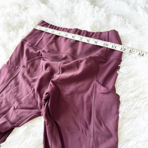 Athleta Salutation Stash Pocket Crop Pants Maroon XS High Rise Yoga - Picture 5 of 6